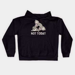 Lazy Koala Nope not Today funny sarcastic messages sayings and quotes Kids Hoodie